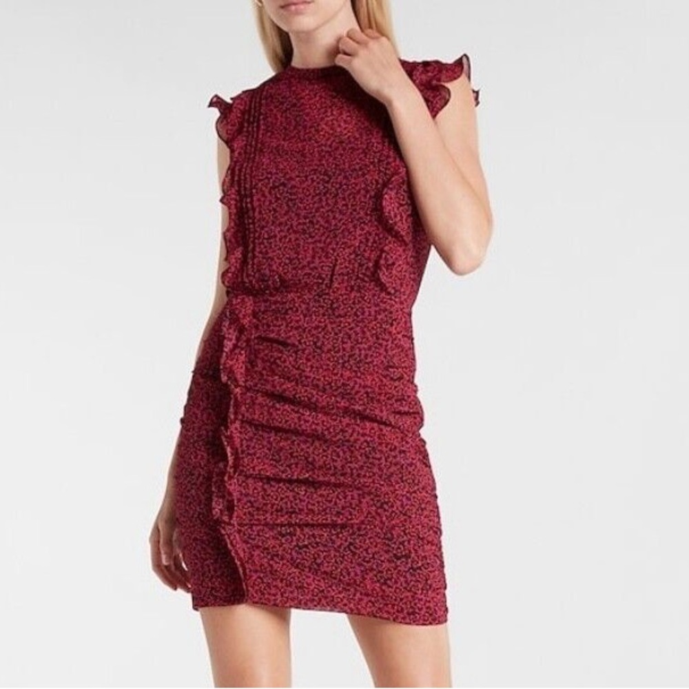 NWT Express Floral Ruched Dress
